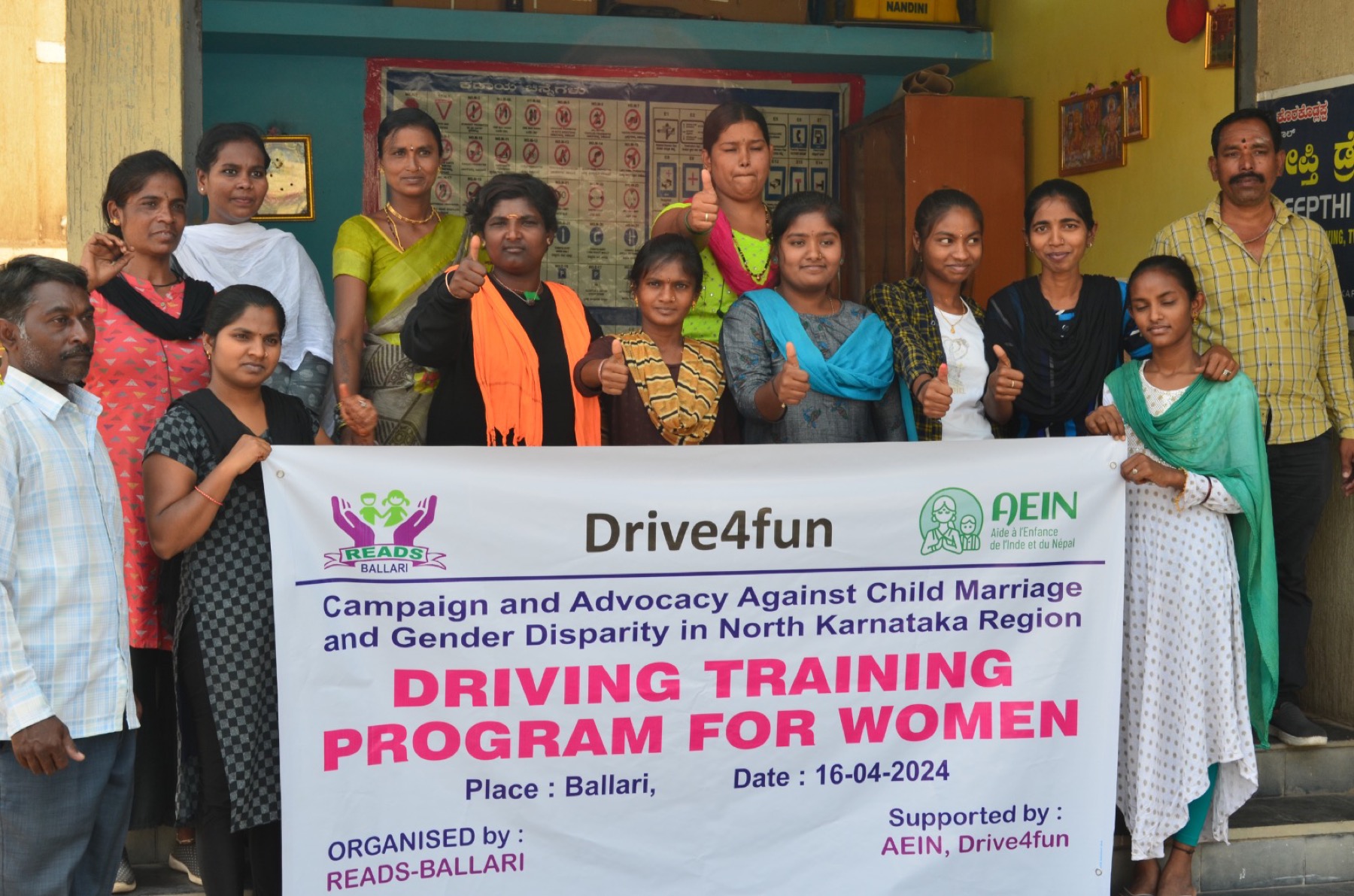 Women trainees at a driving training programme in Ballari