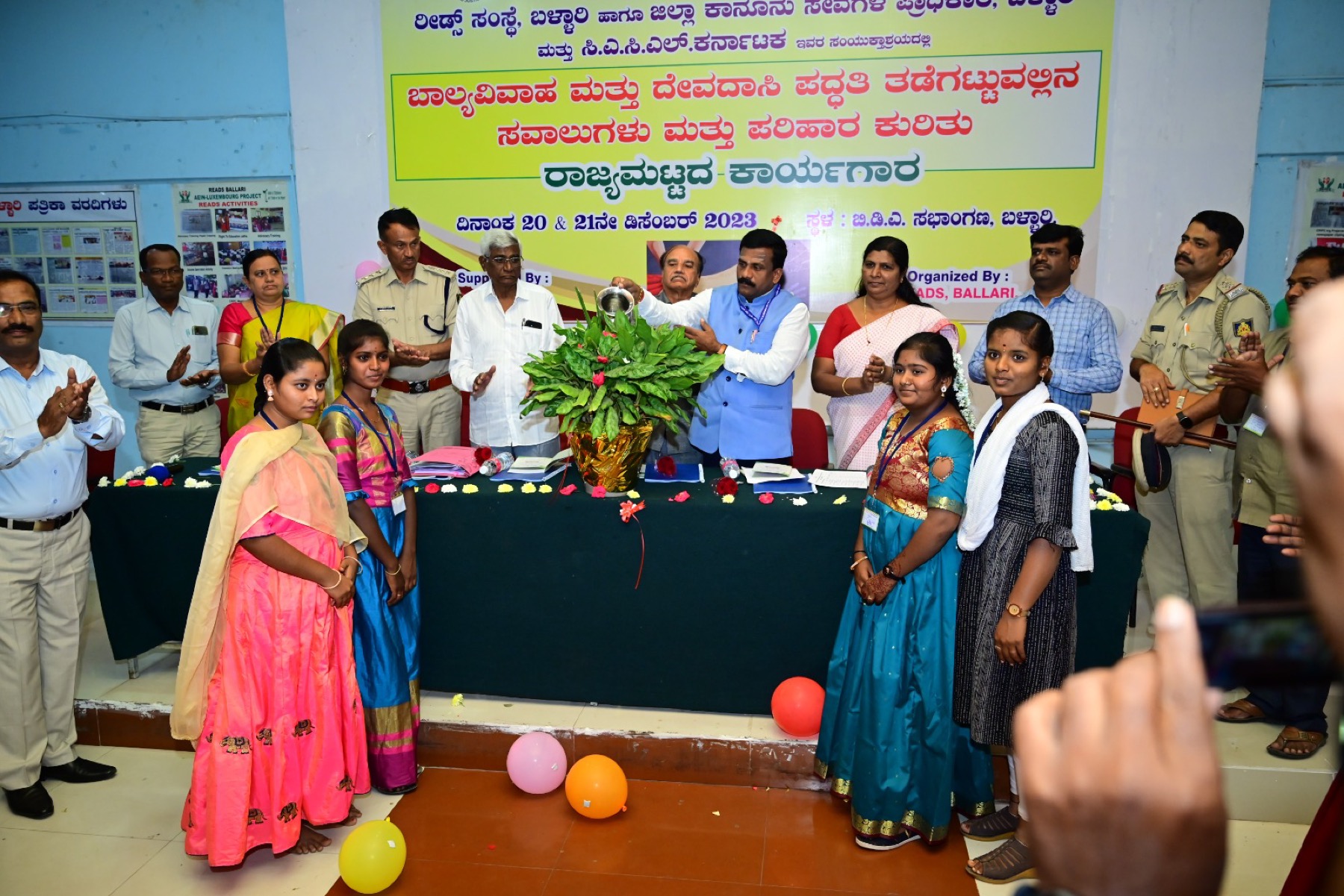 Officials at a state-level workshop on child marriage and the Devadasi system